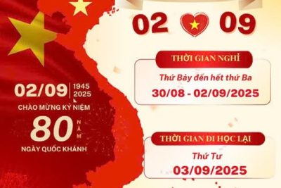 LỊCH NGHỈ LỄ NGÀY QUỐC KHÁNH 02/09/2025