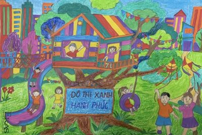Bài dự thi Cuộc thi vẽ tranh toàn quốc “Ngôi nhà mơ ước”